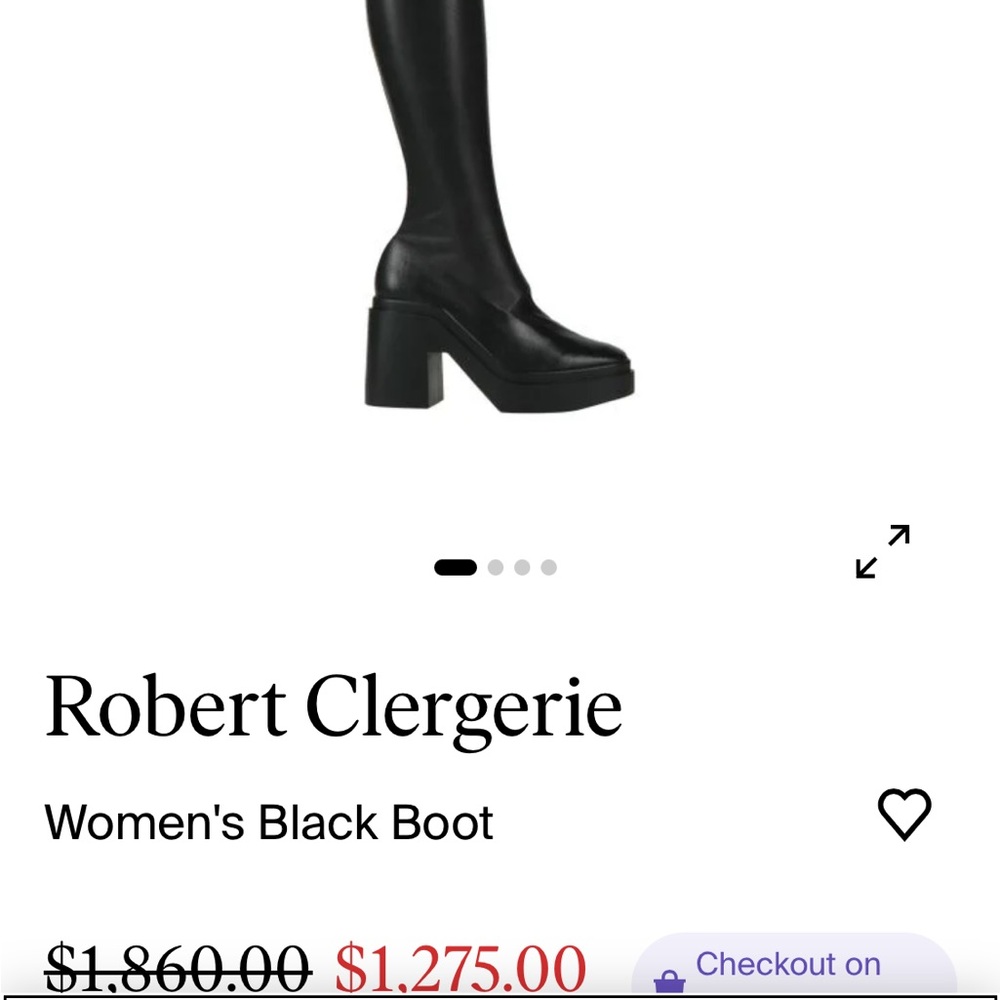 Robert Clergerie Black Suede Platform Boots - Picture 3 of 8